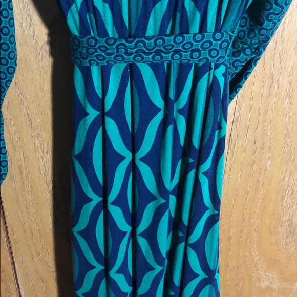 Boden Green Geometric Long Sleeve Dress size 8 - Picture 8 of 9